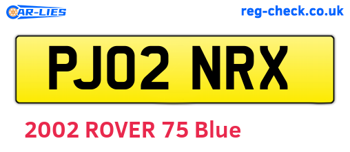 PJ02NRX are the vehicle registration plates.