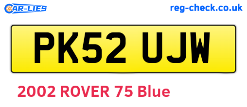 PK52UJW are the vehicle registration plates.