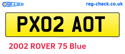 PX02AOT are the vehicle registration plates.