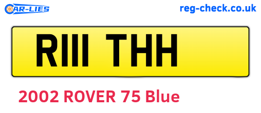 R111THH are the vehicle registration plates.