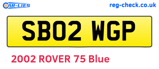SB02WGP are the vehicle registration plates.