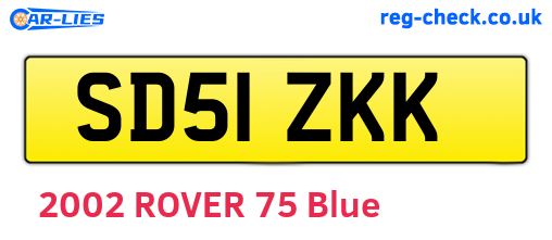 SD51ZKK are the vehicle registration plates.