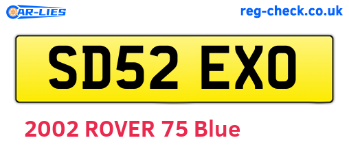 SD52EXO are the vehicle registration plates.