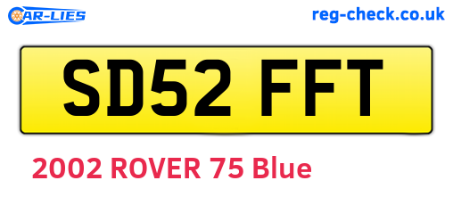 SD52FFT are the vehicle registration plates.