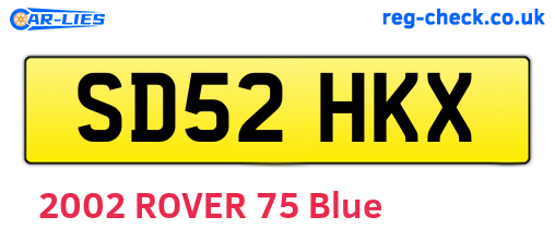 SD52HKX are the vehicle registration plates.