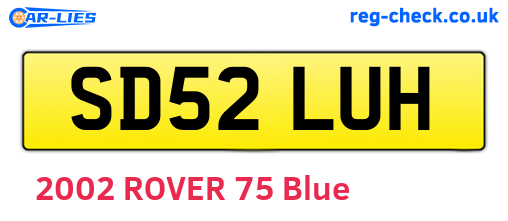 SD52LUH are the vehicle registration plates.