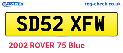SD52XFW are the vehicle registration plates.