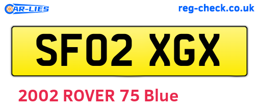 SF02XGX are the vehicle registration plates.