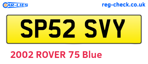 SP52SVY are the vehicle registration plates.