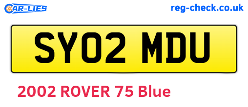SY02MDU are the vehicle registration plates.