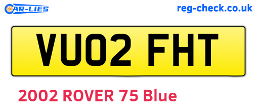 VU02FHT are the vehicle registration plates.