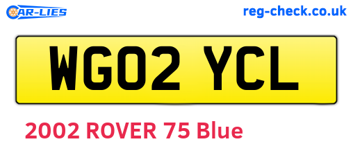 WG02YCL are the vehicle registration plates.