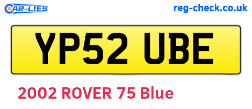 YP52UBE are the vehicle registration plates.