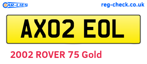 AX02EOL are the vehicle registration plates.