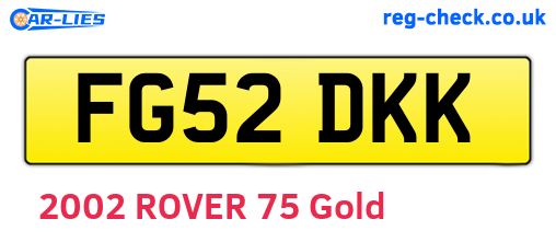 FG52DKK are the vehicle registration plates.