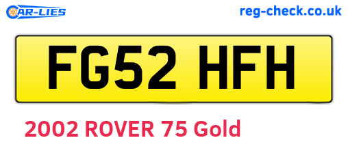 FG52HFH are the vehicle registration plates.