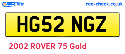 HG52NGZ are the vehicle registration plates.