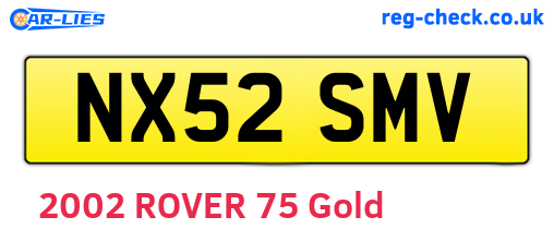 NX52SMV are the vehicle registration plates.