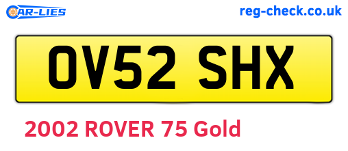OV52SHX are the vehicle registration plates.