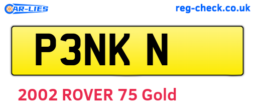 P3NKN are the vehicle registration plates.