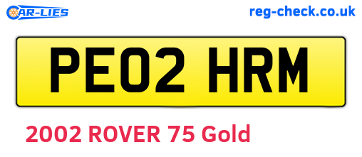 PE02HRM are the vehicle registration plates.