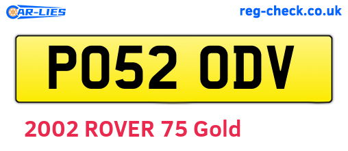 PO52ODV are the vehicle registration plates.