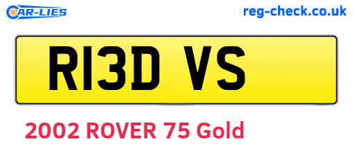 R13DVS are the vehicle registration plates.