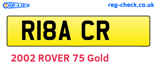 R18ACR are the vehicle registration plates.