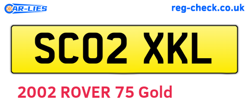 SC02XKL are the vehicle registration plates.