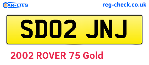SD02JNJ are the vehicle registration plates.