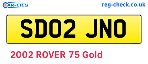 SD02JNO are the vehicle registration plates.