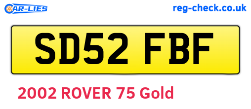 SD52FBF are the vehicle registration plates.