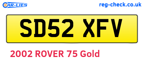 SD52XFV are the vehicle registration plates.