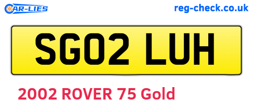 SG02LUH are the vehicle registration plates.
