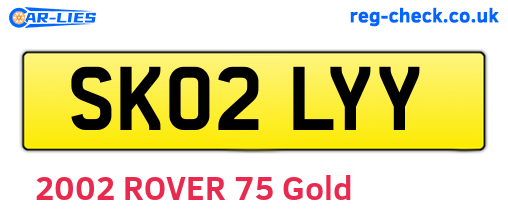 SK02LYY are the vehicle registration plates.