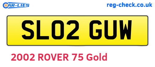 SL02GUW are the vehicle registration plates.