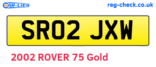 SR02JXW are the vehicle registration plates.