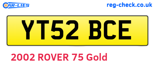 YT52BCE are the vehicle registration plates.