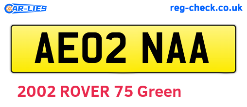 AE02NAA are the vehicle registration plates.