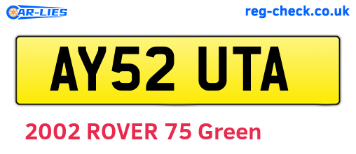AY52UTA are the vehicle registration plates.