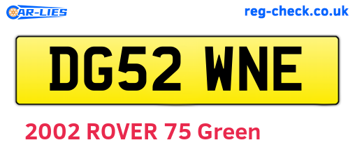 DG52WNE are the vehicle registration plates.