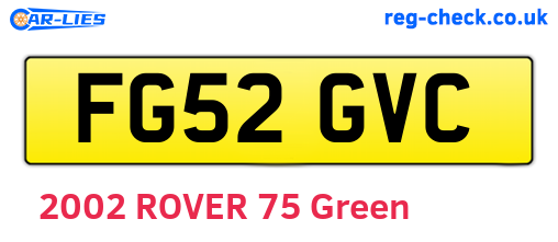 FG52GVC are the vehicle registration plates.