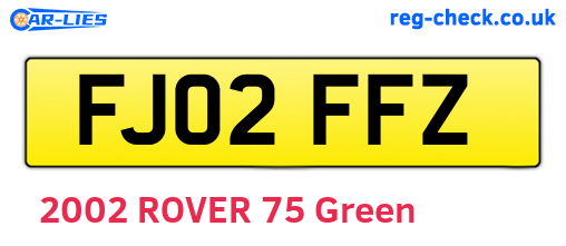 FJ02FFZ are the vehicle registration plates.
