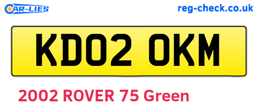 KD02OKM are the vehicle registration plates.