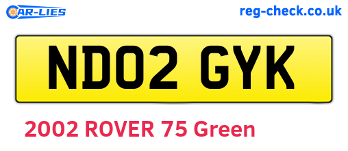 ND02GYK are the vehicle registration plates.