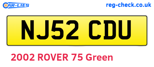 NJ52CDU are the vehicle registration plates.