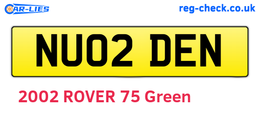 NU02DEN are the vehicle registration plates.