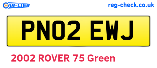 PN02EWJ are the vehicle registration plates.