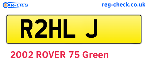 R2HLJ are the vehicle registration plates.