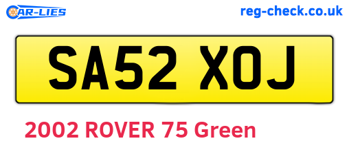 SA52XOJ are the vehicle registration plates.